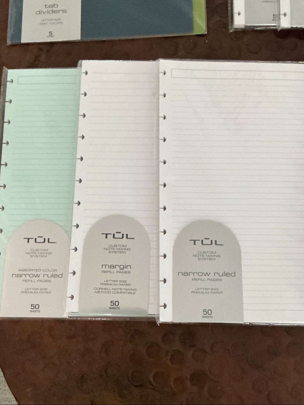 TOL Refillable Disc-Bound Notebook & Planner Inserts — White, Light Green, Navy - Picture 4 of 6
